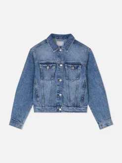 Kurtka jeansowa z efektem znoszenia