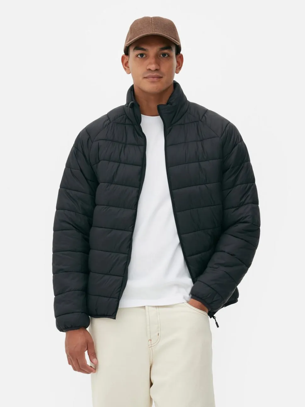 Kurtka puchowa z kołnierzem kominowym