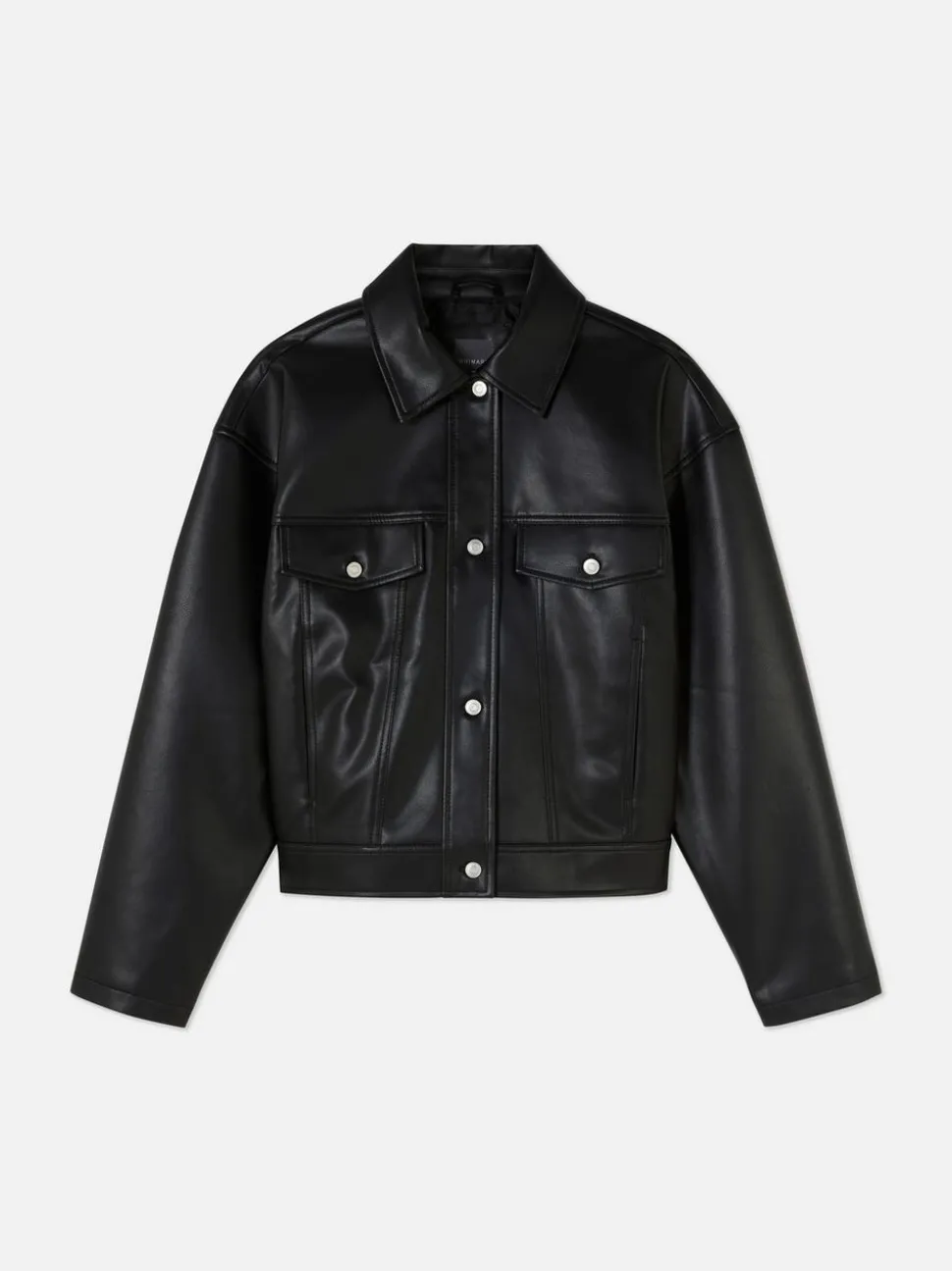 Kurtka typu trucker ze sztucznej skóry