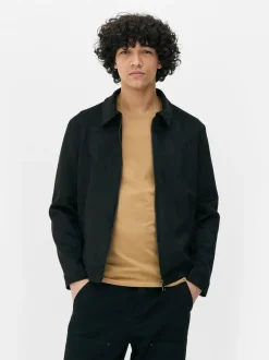 Kurtka ze sztucznego zamszu z kołnierzykiem