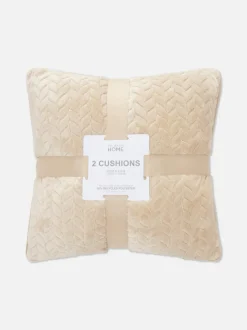 Kwadratowe poduszki o splocie warkoczowym, 2 szt.