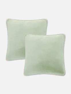 Kwadratowe poduszki ze ściegiem na okrętkę, 2 szt.