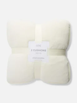 Kwadratowe poduszki ze ściegiem na okrętkę, 2 szt.