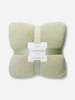 Kwadratowe poduszki ze ściegiem na okrętkę, 2 szt.