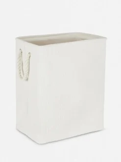 Kwadratowy kosz na pranie ze sztruksu