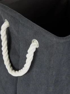 Kwadratowy kosz na pranie ze sztruksu