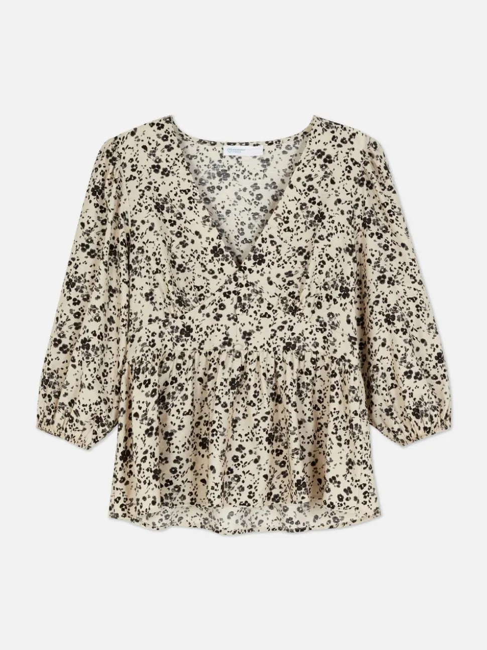 Kwiecista bluzka z dekoltem w serek