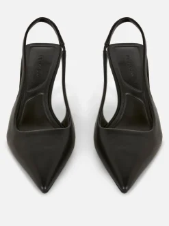 Lakierowane czółenka ze sztucznej skóry z paskiem