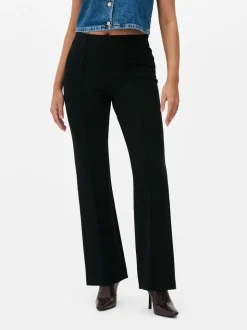 Legginsy z materiału ponte ze średnim stanem