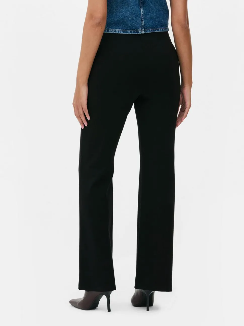 Legginsy z materiału ponte ze średnim stanem