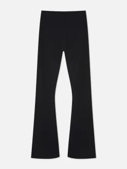 Legginsy z wysokim stanem i szeroką nogawką