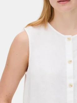 Lniana bluzka bez rękawów The Edit