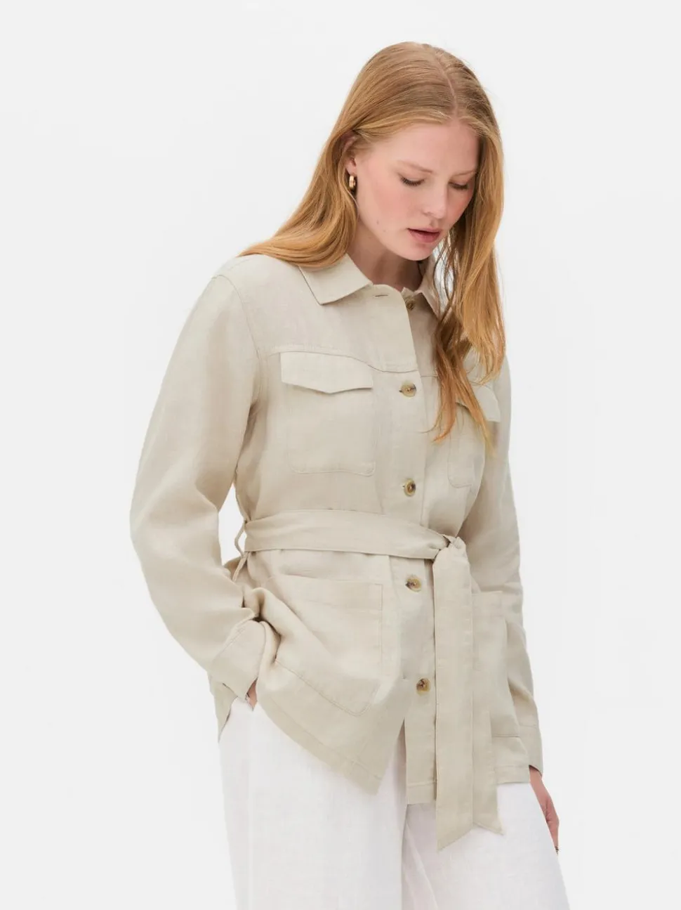 Lniana kurtka koszulowa The Edit