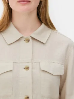 Lniana kurtka koszulowa The Edit