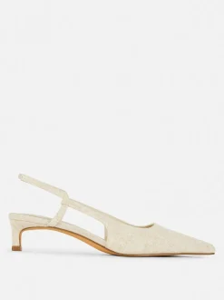 Lniane czółenka z tylnym paskiem