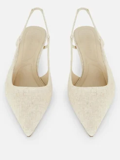 Lniane czółenka z tylnym paskiem