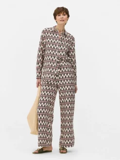 Luźna koszula z nadrukiem