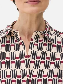 Luźna koszula z nadrukiem