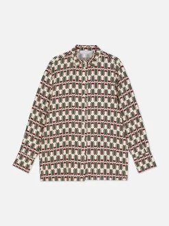 Luźna koszula z nadrukiem