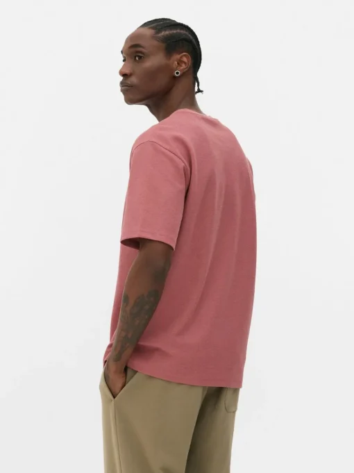 Luźny T-Shirt z teksturowanej dzianiny