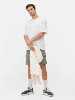 Luźny T-shirt z tkaniny seersucker