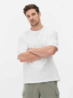 Luźny T-shirt z tkaniny seersucker