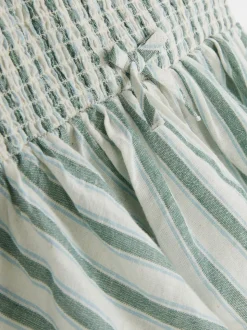 Marszczona bluzka bez rękawów w paski