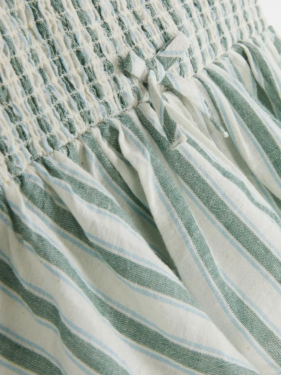 Marszczona bluzka bez rękawów w paski