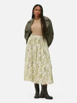 Marszczona spódnica maxi w kwiaty