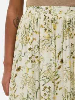 Marszczona spódnica maxi w kwiaty