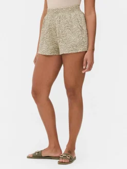 Marszczone szorty z nadrukiem