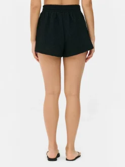 Marszczone szorty z wysokim stanem