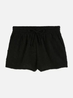 Marszczone szorty z wysokim stanem