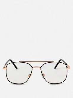 Metalowe okulary pilotki do czytania