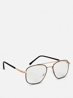 Metalowe okulary pilotki do czytania