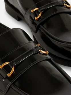 Mokasyny ze sztucznej skóry ze sprzączkami