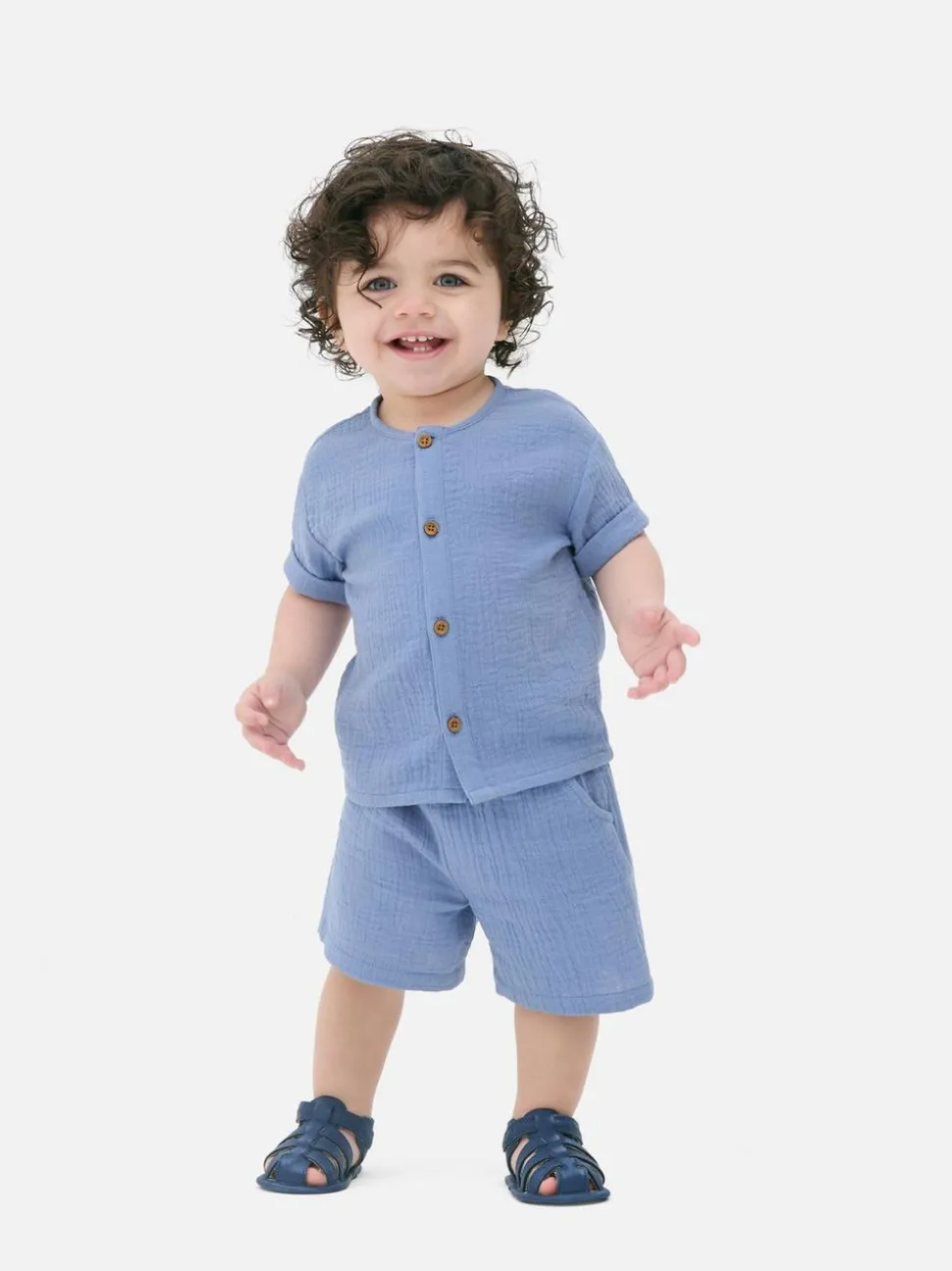 Muślinowy komplet z koszulą i szortami