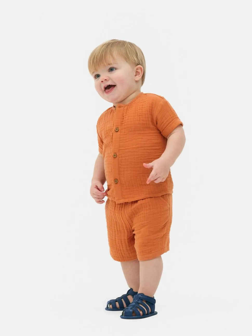 Muślinowy komplet z koszulą i szortami