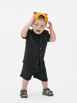 Muślinowy komplet z koszulą i szortami