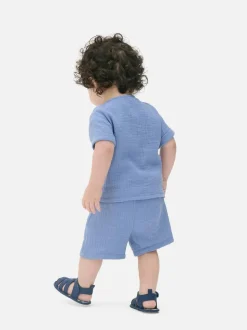 Muślinowy komplet z koszulą i szortami