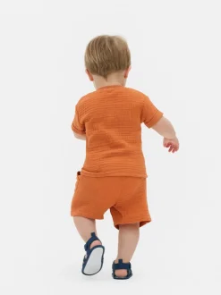 Muślinowy komplet z koszulą i szortami