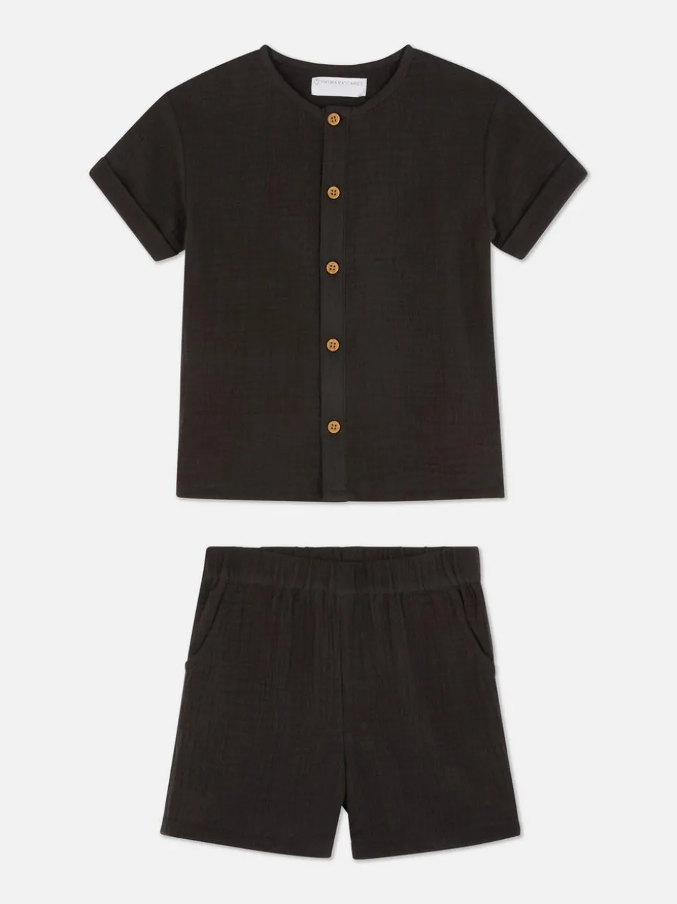 Muślinowy komplet z koszulą i szortami