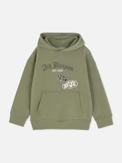 Nierozpinana bluza z kapturem i nadrukiem