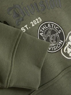 Nierozpinana bluza z kapturem i nadrukiem