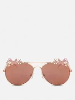 Okulary przeciwsłoneczne pilotki z motylkami