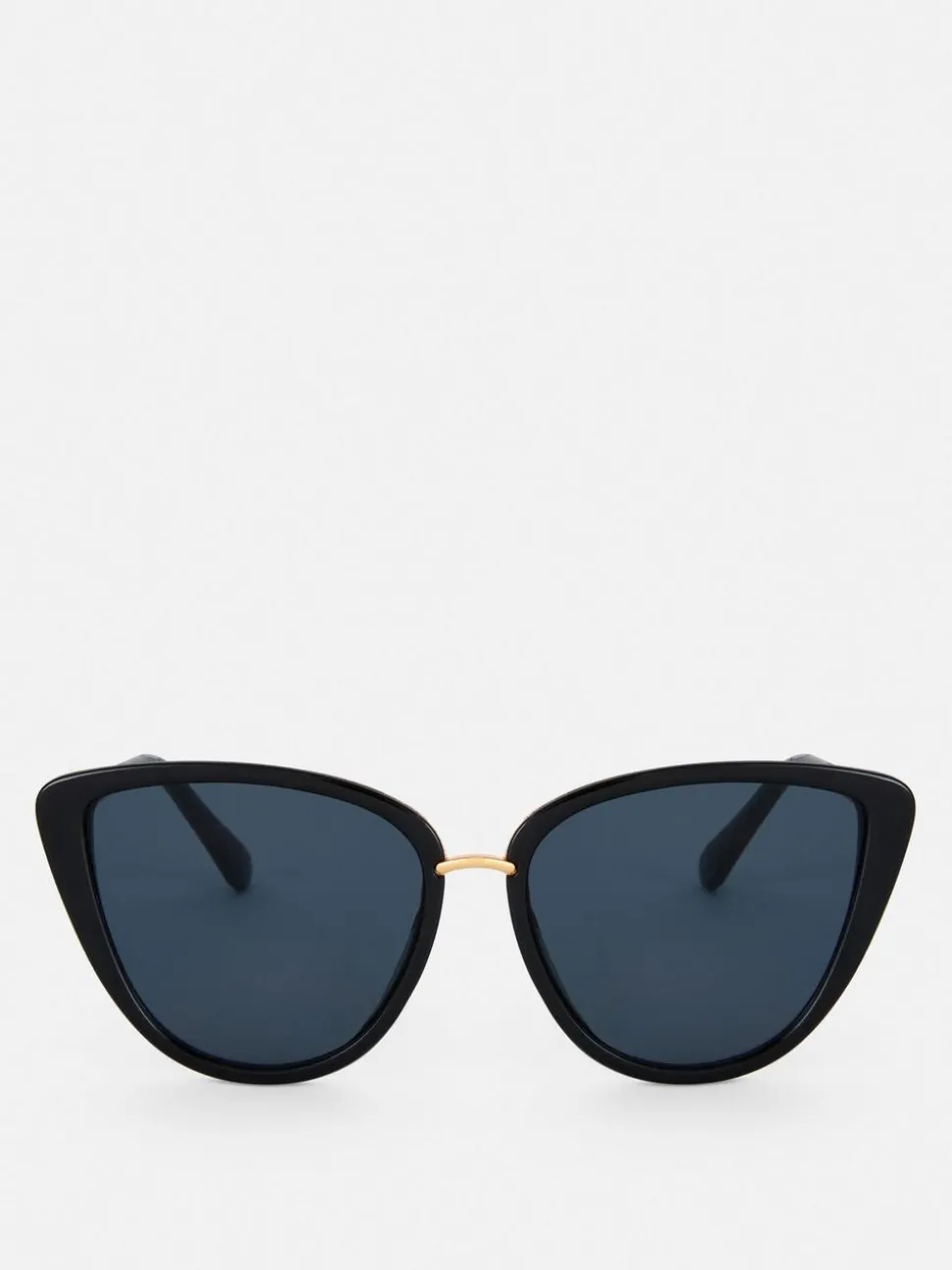 Okulary przeciwsłoneczne w kształcie kociego oka z metalicznym wykończeniem