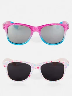 Okulary przeciwsłoneczne z kwadratową oprawą, 2 pary