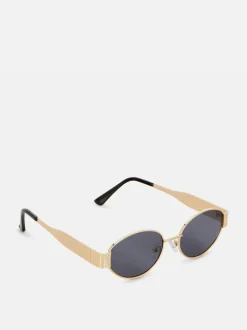 Okulary przeciwsłoneczne z owalną metalową oprawką