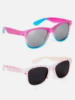 Okulary przeciwsłoneczne z kwadratową oprawą, 2 pary