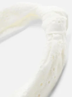 Opaska do włosów z haftem angielskim